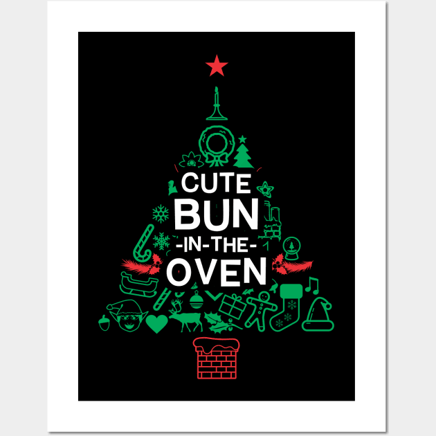 Cute Bun In The Oven - Christmas Gift Wall Art by Vector-Artist